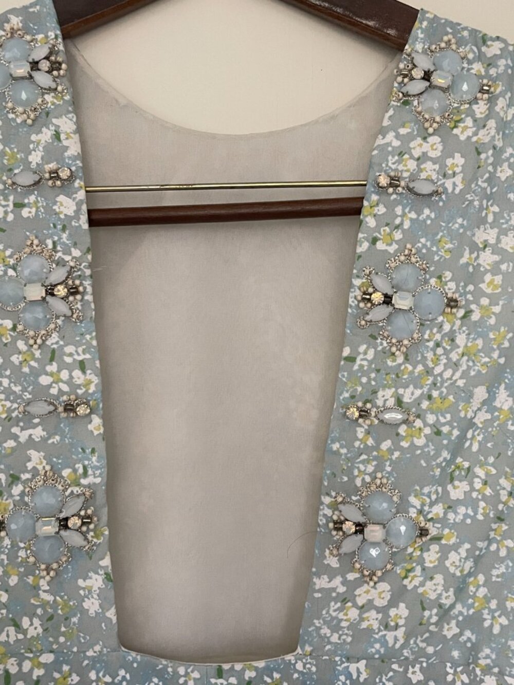 Tory Burch Beaded Dress Size 4 Side Zip, fully lined. Open back - Picture 8 of 11
